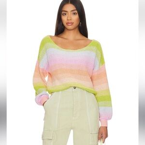 27 Miles Malibu Striped Rainbow Cinzia Sweater